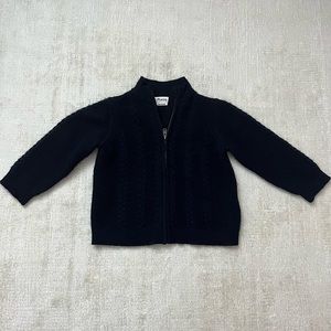 Bonpoint Baby Cable-Knit Cardigan 100% cashmere in Marine blue | size 18m